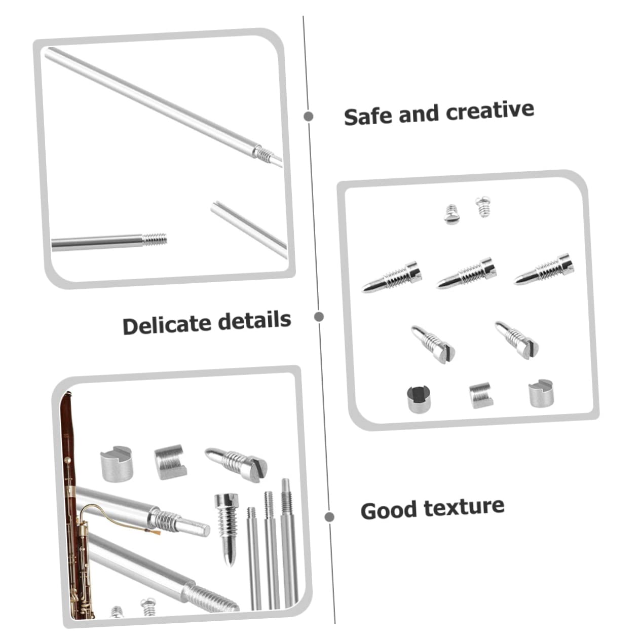 SUPVOX 4ensembles Accessoires De Réparation Pour Basson Avec Filetées Vis Et Blocs Rainurés Kit De Réparation Pour Instruments à Vent