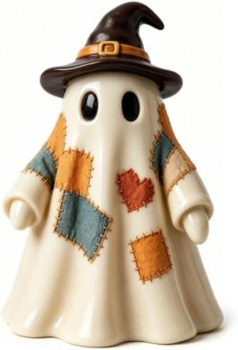 Halloween Ghost Decor with Light Lighted Vintage Patchwork Ghost Spooky LED