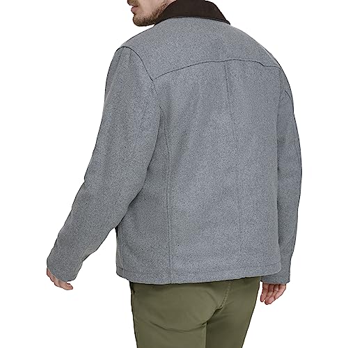 Image of DOCKERS Men's Wool Blend Zip Up Jacket With Quilted Bib