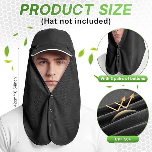 Image of Geyoga 3Pcs UV Sun Protection Neck Drape | Adjustable Neck Shade, Mesh Neck Sun Protection, Breathable Sun Protector, Hat Drape for Fishing, Hiking and Outdoor Work