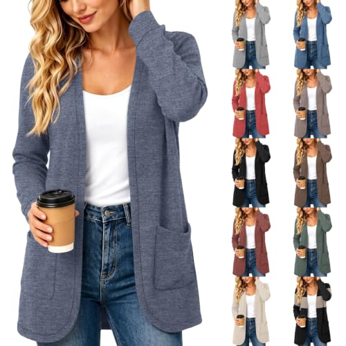 Light Weight Cardigan Women Open Front Long Sleeve Oversized Long Shirt