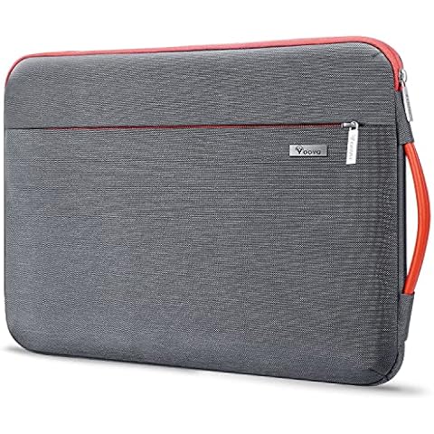 Voova Laptop Sleeve Case 15.6 16 Inch, 360° Protective Computer Carrying Bag Cover Compatible with MacBook Pro/Max 16 M3 M2 M1 2023-2019, Dell XPS 15,15-16" Hp Acer Asus with Organizers, Grey Cover