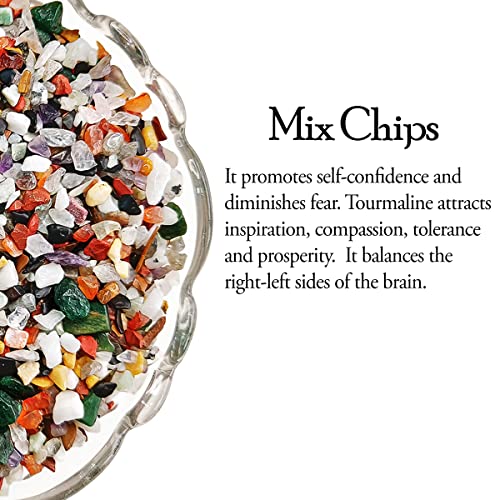 Image of Mix Crystal Gemstone Chips for Meditation Reiki & Feng Shui | Decorative Crystals for Vastu Home Decor & Fish Tank Decoration | DIY Crafts & Jewellery Making (460 Gm)