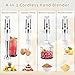 Cordless Immersion Blender: 4-in-1 Rechargeable Electric Hand Blender, 21-Speeds & 3-Angle Adjustable with 700ml Chopper, 700ml Beaker, Egg Whisk and Beater for Smoothies, Soup, Baby Food (White)