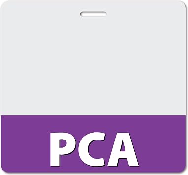 PCA Heavy Duty Horizontal Purple 1 Pack - Spill & Tear Proof Cards - 2 Sided USA Printed Quick Role Identifier ID Tag Backer by BadgeZoo