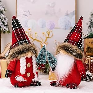   2Pcs-Christmas-Gnomes-Decorations-Handmade-Swedish-Tomte-Elf-Gnome-Scandinavian-Figurines-Farmhouse-Gnomes-Plush-with-Mini-Christmas-Tree-Decorations-for-Home-Kitchen-Holiday-Gnomes