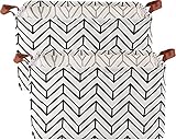 MAQIAO 2 Pack Collapsible Storage Basket Waterproof Canvas Storage Bin Cube Box, Foldable Organizer...