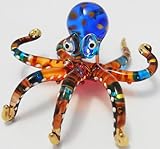 BEAUTIFUL ART COLOR HAND BLOWN GLASS OCTOPUS FIGURINE FOR DECORATION