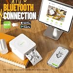 Sticker Printer Nelko PM230 Mini Printer Portabel Print Pod, Inkless Thermal Printer Sticker Maker with 3 Rolls Paper,Bluetooth Mini Photo Printer with Multiple Templates for Phone & Tablet, White