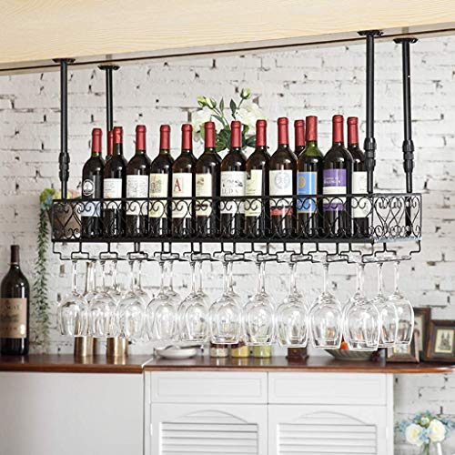 Support de casier à vin réglable pour sol et plafond, finition soignée