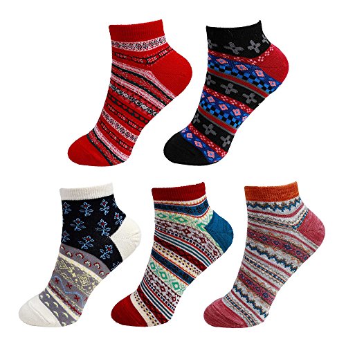 Chaussettes de cheville en coton femme vintage chaussettes basses colorées et respirantes