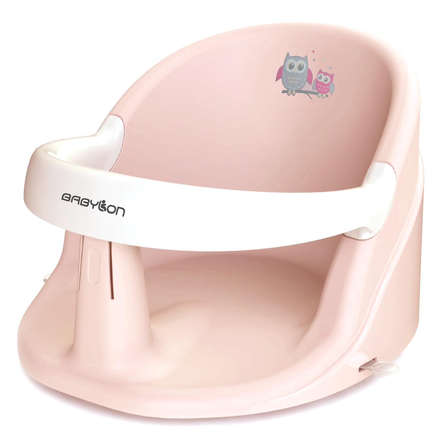 BABYLON Nemo Siège de bain Bébé, Baignoire, ventouses, 6M+, Rose/blanc