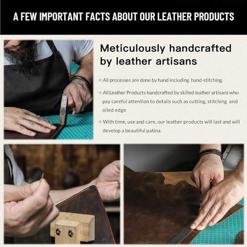 Image of CONTACTS Full Grain Leather 14 inch Laptop Case Large Document Bag Notary Bag Slim Briefcase for Men