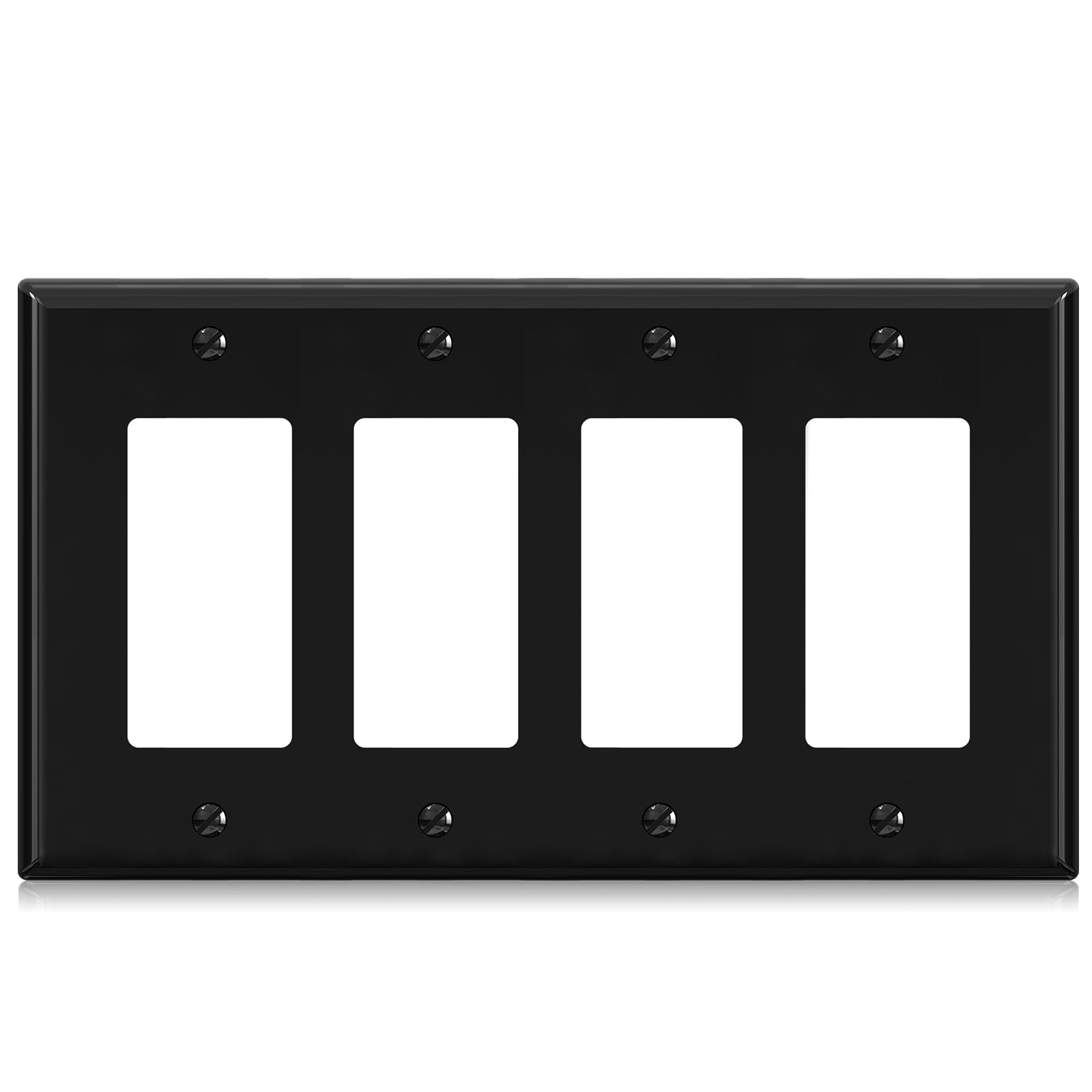 Decorative Wall Plates - Glossy Black (5 Pack) -15 Decorative Wall Plates - Glossy Black (5 Pack) -15