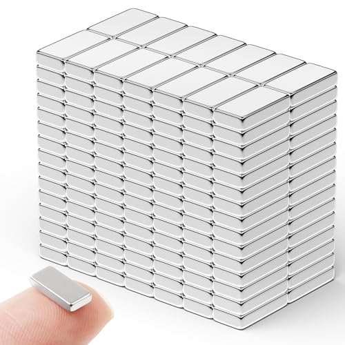 Image of FINDMAG Small Neodymium Magnets, 200 Pack 10x5x2mm, Rectangular Bars | Compact rare earth magnets with a low-profile bar shape; for craft models, office boards, fridge displays and DIY layouts