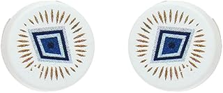 دبابيس مغناطيس طرحة شكل دائري معدن 2 قطعة للنساء - متعدد الالوان BS-M-201