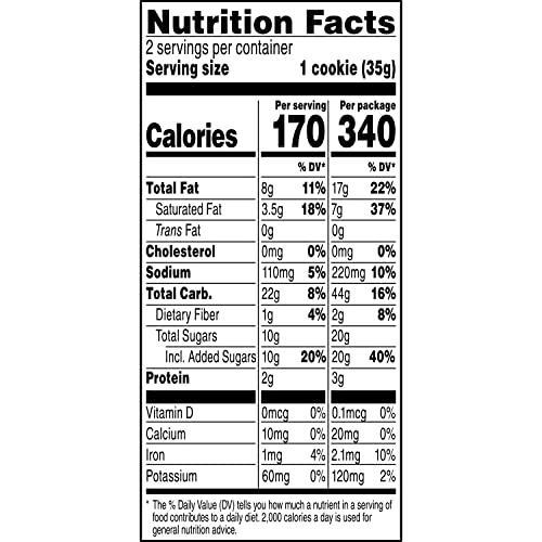 Grandma's Cookies, Chocolate Chip, 2.5 Ounce (Pack of 60)