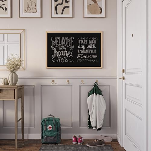 Image of U Brands Chalkboard, 24 inch x 36 inch, Birch Wood Frame, Blackboard Surface, Wall Mountable, Dry Erase Board, Home, Classroom & Office Organization, Memo & Message Board