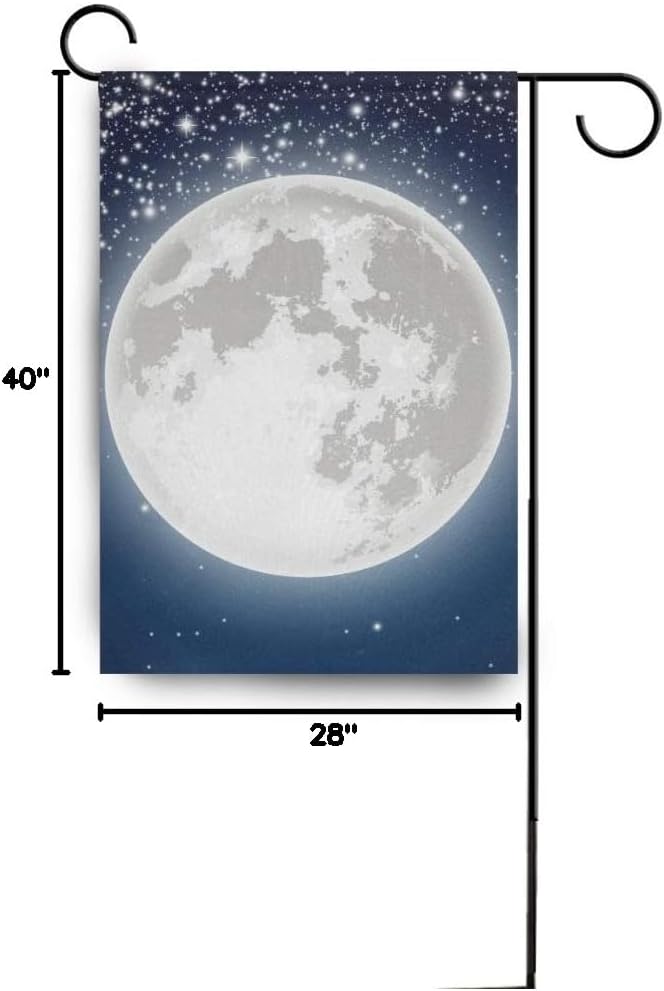 Full Moon Garden Flag Double Sided House Flag Garden Banner for Yard Outdoor Decoration 28"x40"