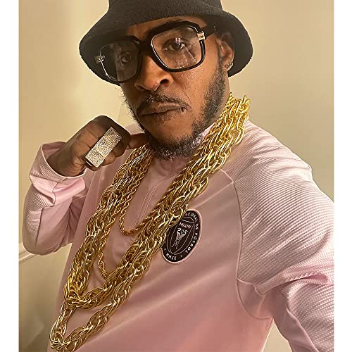 TUOKAY Sparkling Big Gold Rope Chain for Men and Women 11mm Thick Heavy Huge Faux Gold Rope Chain Costume Necklace for Rapper Rap Gangsta2