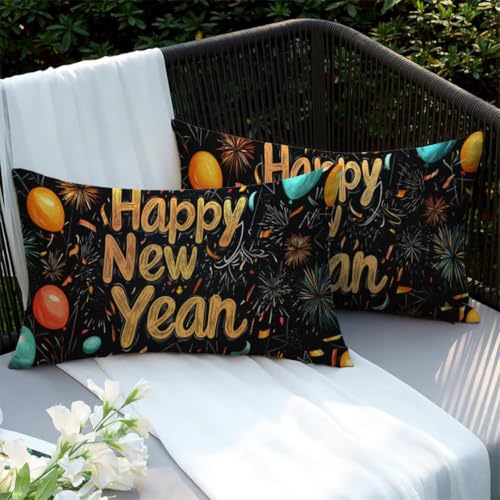 Housse de coussin extérieur imperméable 40x60cm noir lot de 2 housse coussin