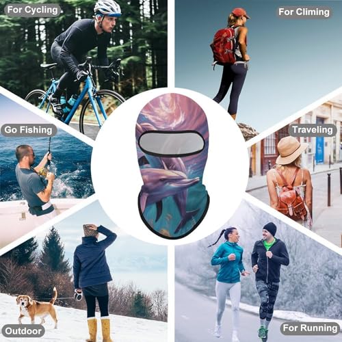 Balaclava para hombres, máscara para esquí y ciclismo con diseño de delfines, cubreboca y cuello para invierno miniatura 6