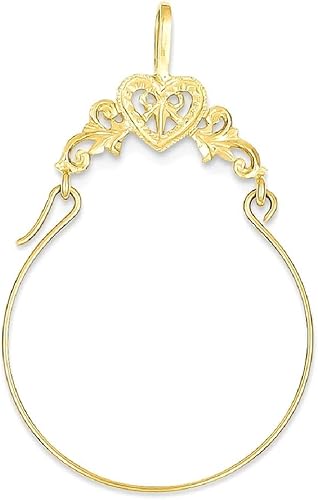 Miniatura 9 de IceCarats Collar de corazón de filigrana antigua de oro amarillo de 14 quilates con colgante de amor