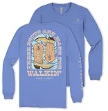 Simply Southern These Boots are Made for Walkin' - Adult Long Sleeve (US, Alpha, Large, Regular, Regular, Vista Blue)
