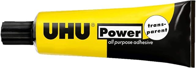 UHU 3-36812 Purpose Transparent, Universal Power Adhesive with Exceptional bonding Strength, tubee 33ml Folding Box, Clear, 33 ml