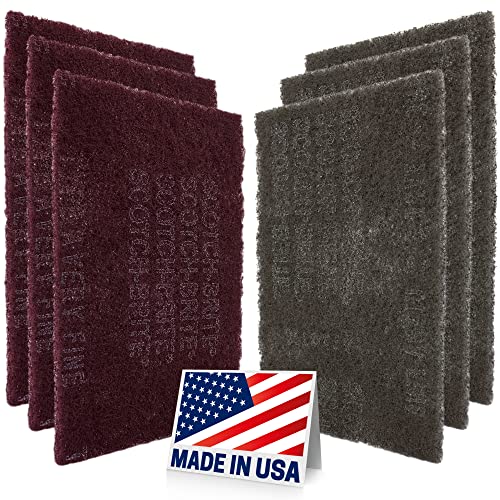 CANOPUS Scuff Pads 3 Maroon Very Fine 7447 and 3 Gray Ultra Fine 7448, 6
