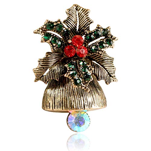 Preisvergleich Produktbild Weihnachtsdekoration der europäischen und amerikanischen Weihnachtsglocken mit Diamanten Stereo-Brosche Retro exquisite Legierung Weihnachtsglocken Brosche Weihnachten Geschenk Stift einfach Schmuck