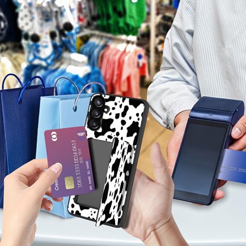 Vobber for Galaxy S24 Plus Case,Wallet Case Hidden Card Slot Holder Shockproof TPU and PC Dual Layer Protective Case Cover for Samsung Galaxy S24 Plus 6.7" 2024,Cute Cow Pattern - image 6