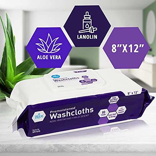 Medpride Disposable Premoistened Washcloths - Adult Cloth Wipes For Sensitive Skin- 8” X 12” Extra Soft Incontinence Wipes #TOP1