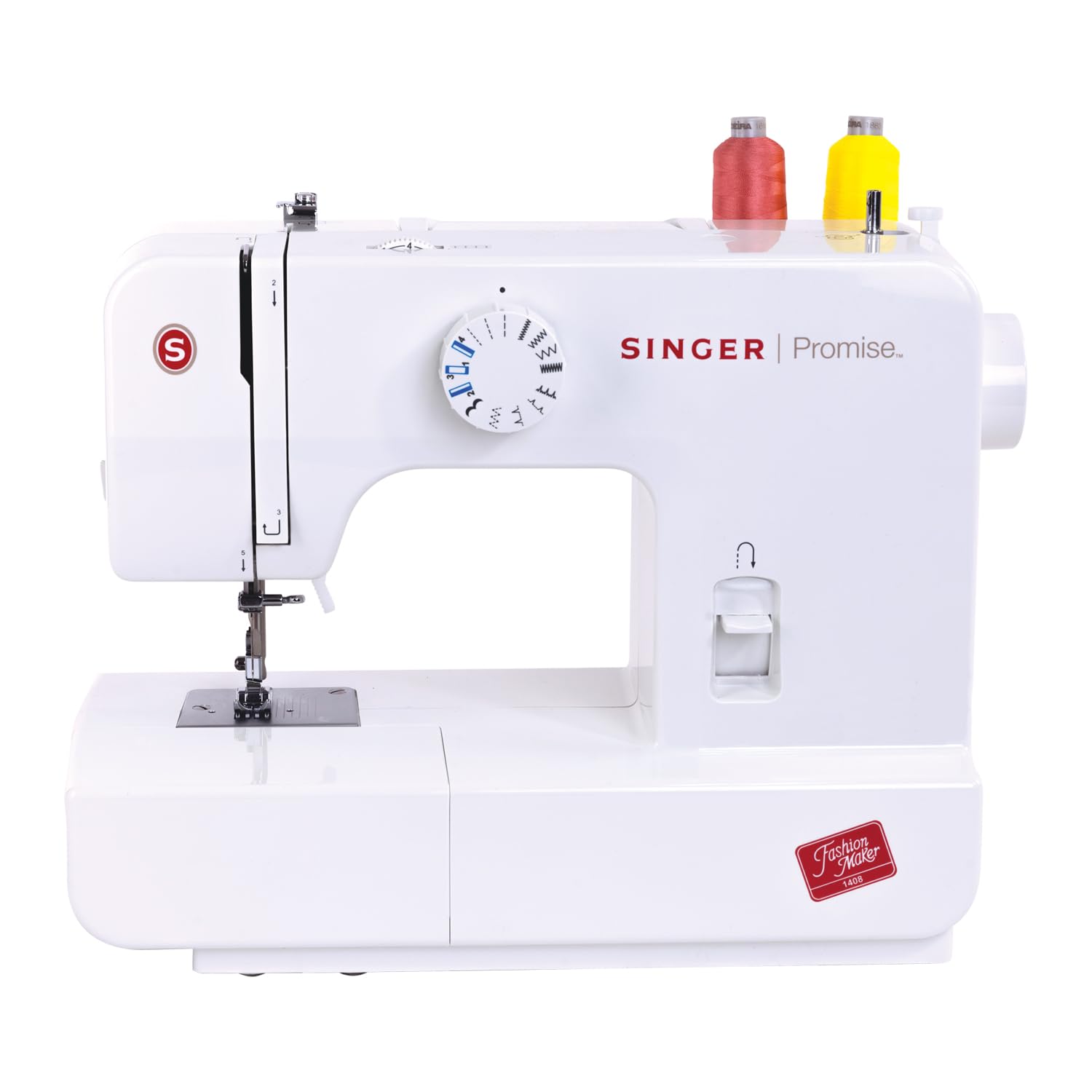 Singer Promise 1408 Zig-Zag Sewing Machine, 8 Built-in Stitches, 24 Stitches Functions with 70W Powerful motor & Feed dog with106 Teeth in 6 Rows (White)-Get Free Online Interactive Master Class (B00FSC9PBK) Amazon Price History, Amazon Price Tracker