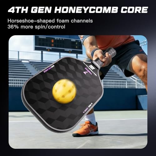 Image of USAPA Approved Pickleball Paddle 6-Layer T800 Carbon Fiber 16mm Thermoformed Pickleball Racket with High Spin & Extended Grip, Professional Pickleball Paddle for Control and Power