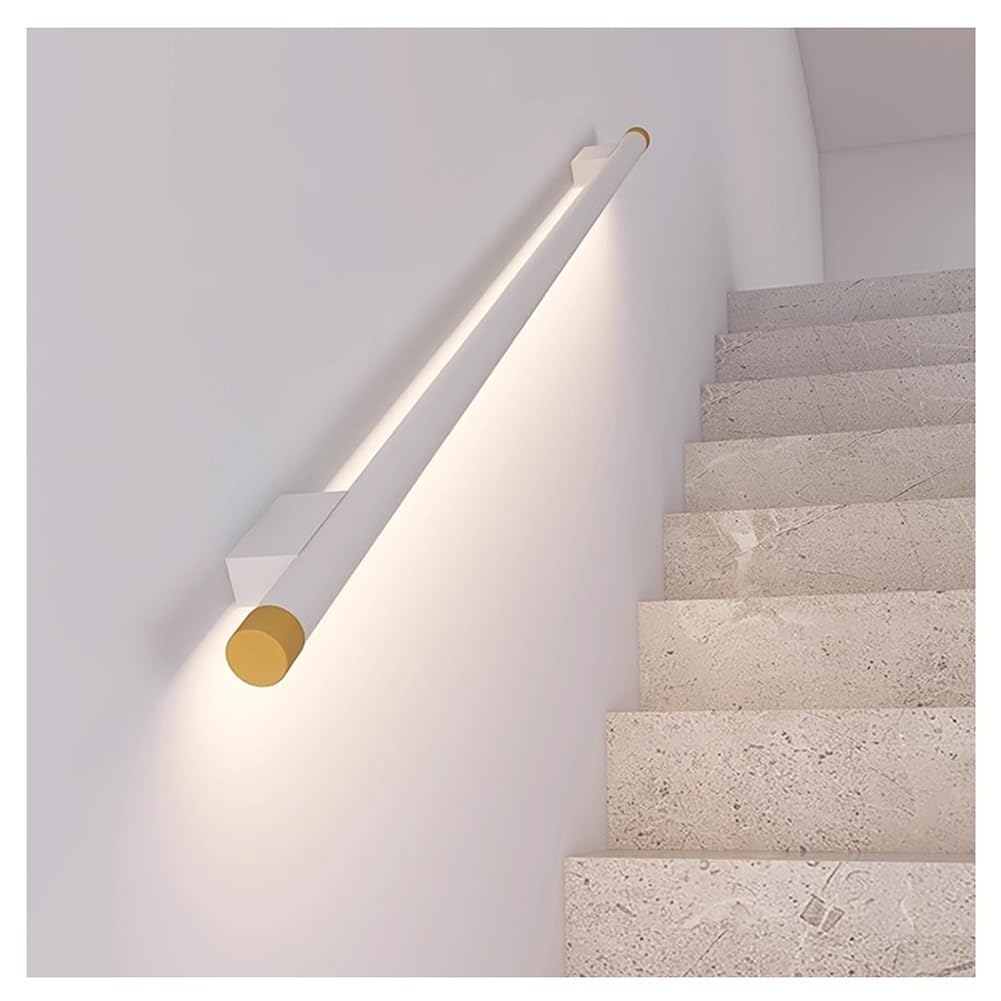 exproyzk LED Lighted Staircase Handrail (Human Body Sensing), Wall-Mounted Indoor Stair Handrails, for Indoor Stairs Porch Entrance(White,250cm/8.2ft)