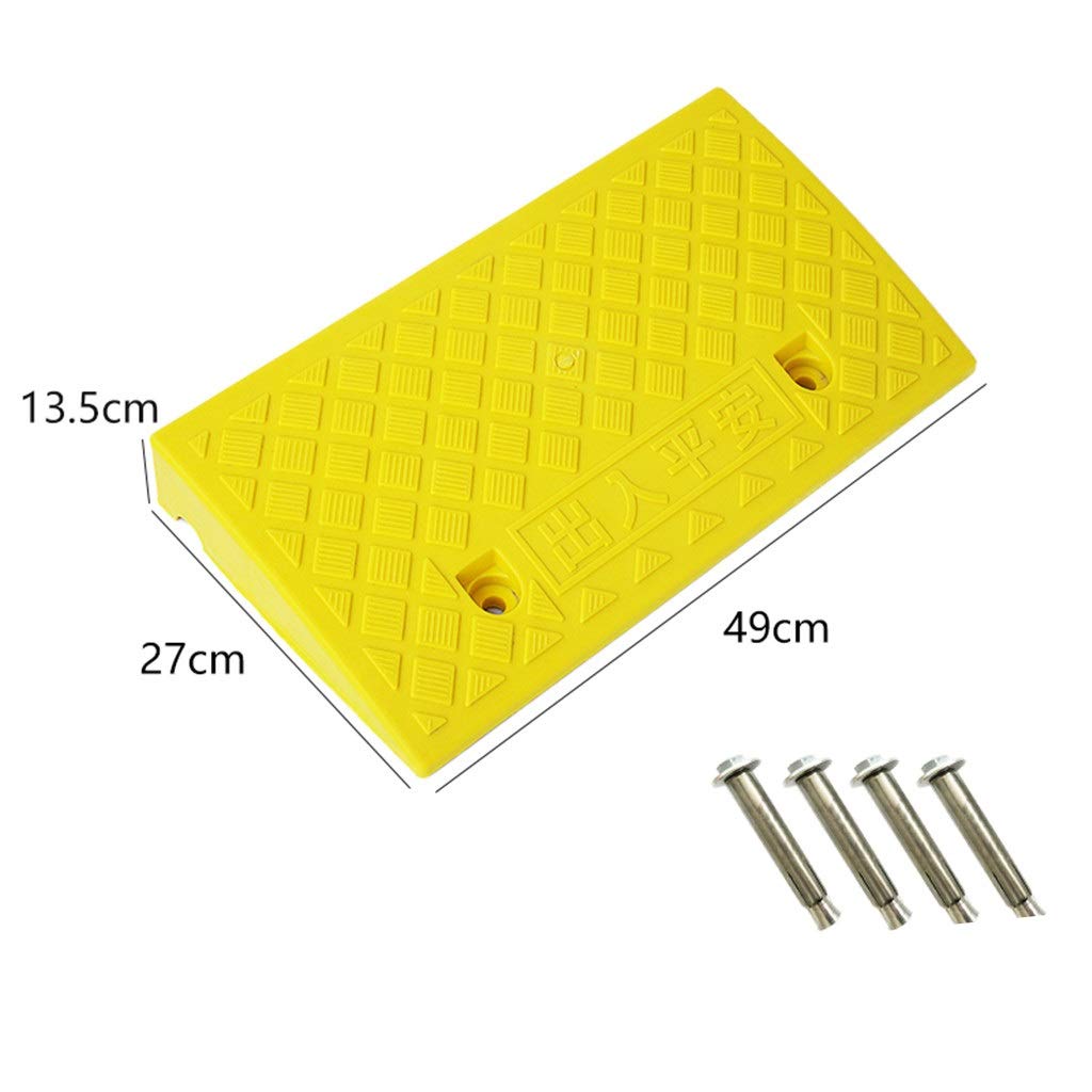 Rampas de plástico tricromáticas para escalones de interior, fáciles de usar, para carritos de jardín y scooters. Elimina la diferencia de altura entre escalones (color: negro, tamaño: 49 x 27 x 13,