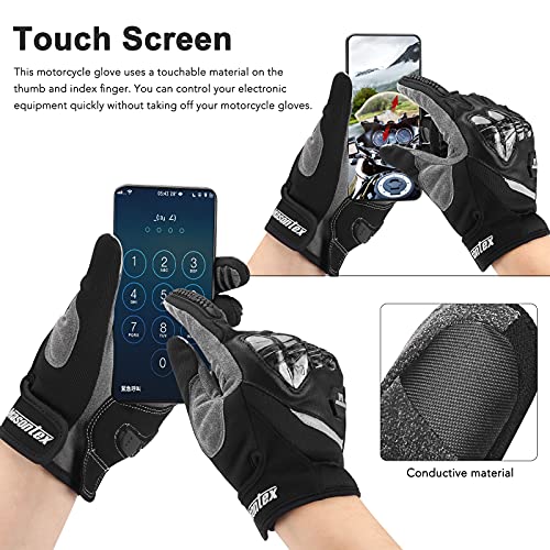 Victridge Motorcycle Gloves For Men And Women,Touchscreen Full Finger, Lightweight Carbon Fiber，Powersports Gloves For Cycling Motorbike Atv Mtb Bmx Riding Camping Climbing Hiking Work Outdoor (Xl) #TOP3
