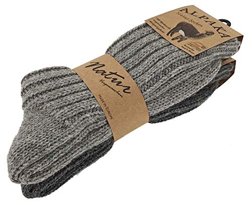 2er Pack Alpaka Socken Duo Unisex 39-42 Hellgrau/Dunkelgrau Cover