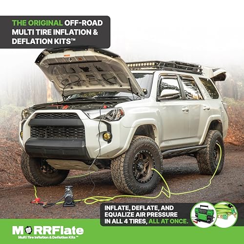 MORRFlate TenSix 12 Volt Air Compressor Heavy Duty, 10.6 CFM 150 PSI Dual Cylinder Portable Off-Road Tire Inflator for Jeep Truck RV 4x4 Overlanding, 4 Tire Inflation Deflation, 4FT Steel Hose