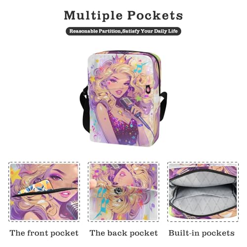 Singer Beauty cute messenger bag shoulder bag men Purses Cross Body Bag Adjustable Strap for Outdoor Daily Shopping2