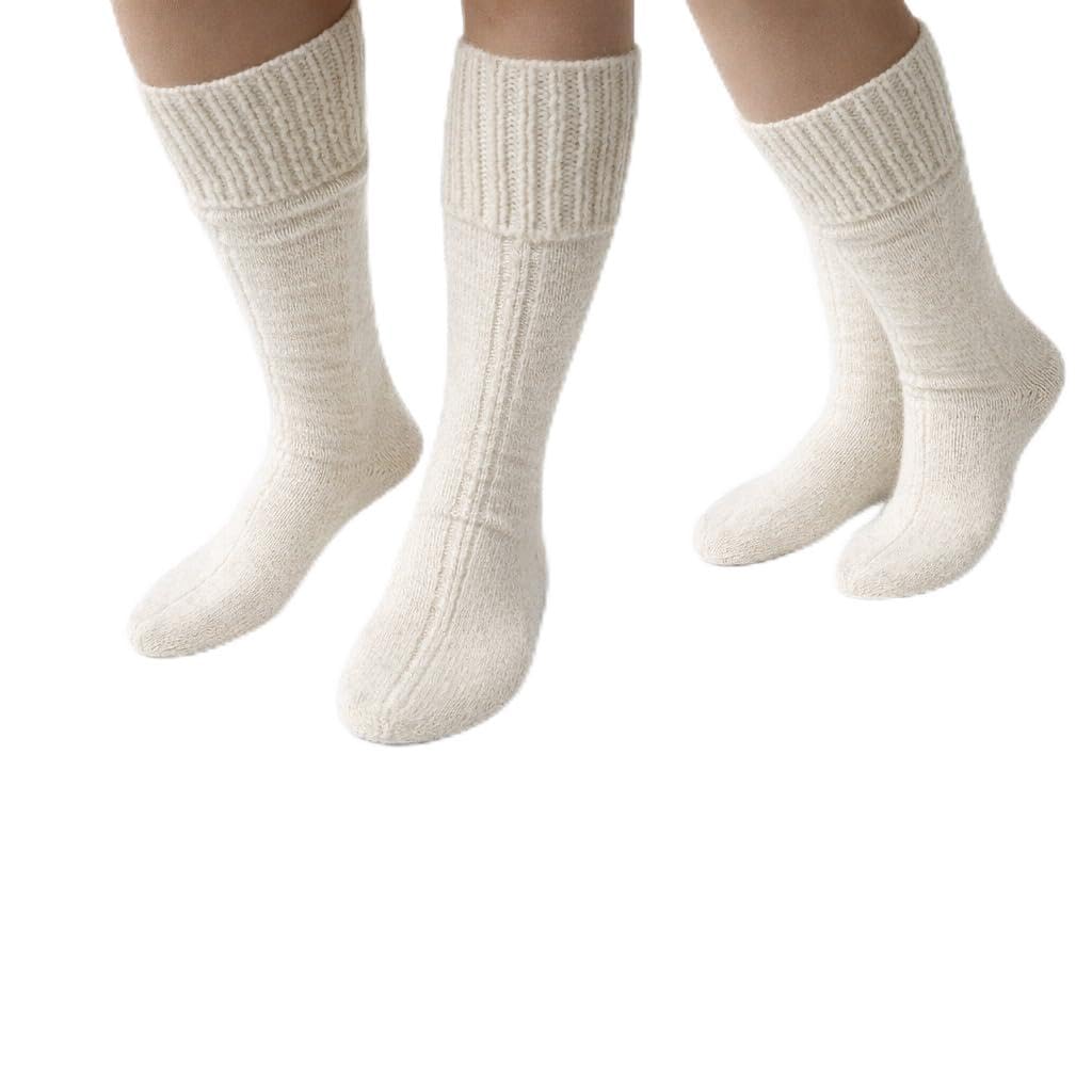 Reva El Örgüsü Yün Çorap, Unisex, Doğal Yün, Ekru, Standart Boy, 25cm Taban, Avcılık ve Doğa Sporları için Özel Tasarım Tek Beden