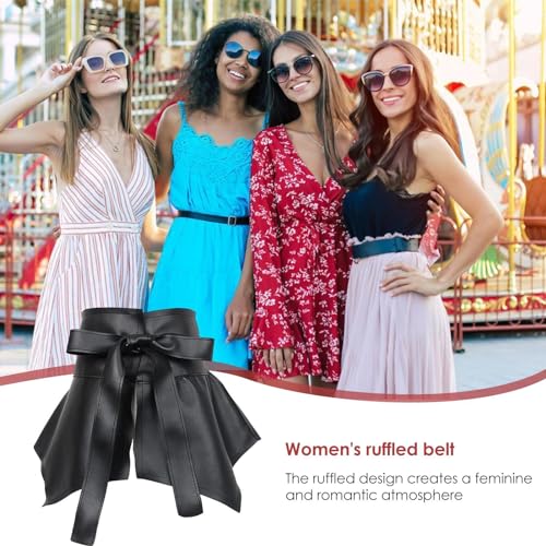 Women's PU Leather Wide Waist Belt with Elegant Peplum Cinch3