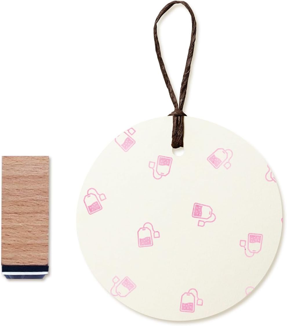 Tea Rubber Stamp, 3/5 Inch Small Mini Stamp for Scrapbooking Card Making Planner