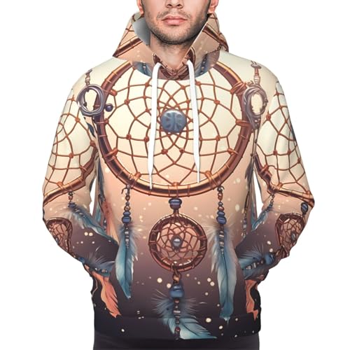 Men's Fleece Pullover Hoodie Long Sleeve Hooded Native American Dream Catcher Sweatshirt Casual Shirts With Pockets 5