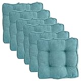 【Diseño Antideslizante Perfecto】: Nuestro cojín para silla viene con dos lazos extra gruesos que se pueden unir a la silla para garantizar que las almohadillas del asiento de la silla no se muevan inesperadamente. 2 juegos de lazos de cuerda ayudan a mantener el cojín en su lugar de forma segura, lo que evita que el relleno del cojín se mueva.