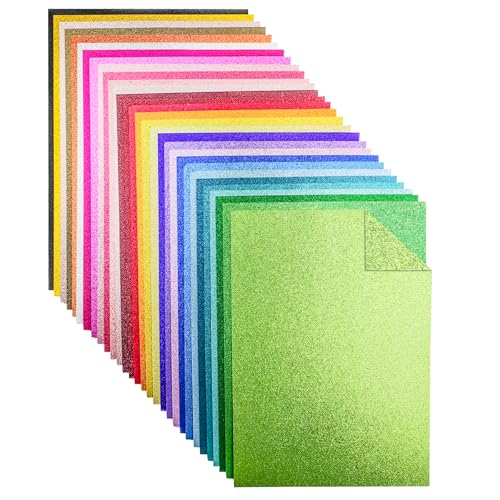 10 Blatt Glitzerbastelpapier Pastell - Schimmerndes Kartonpapier