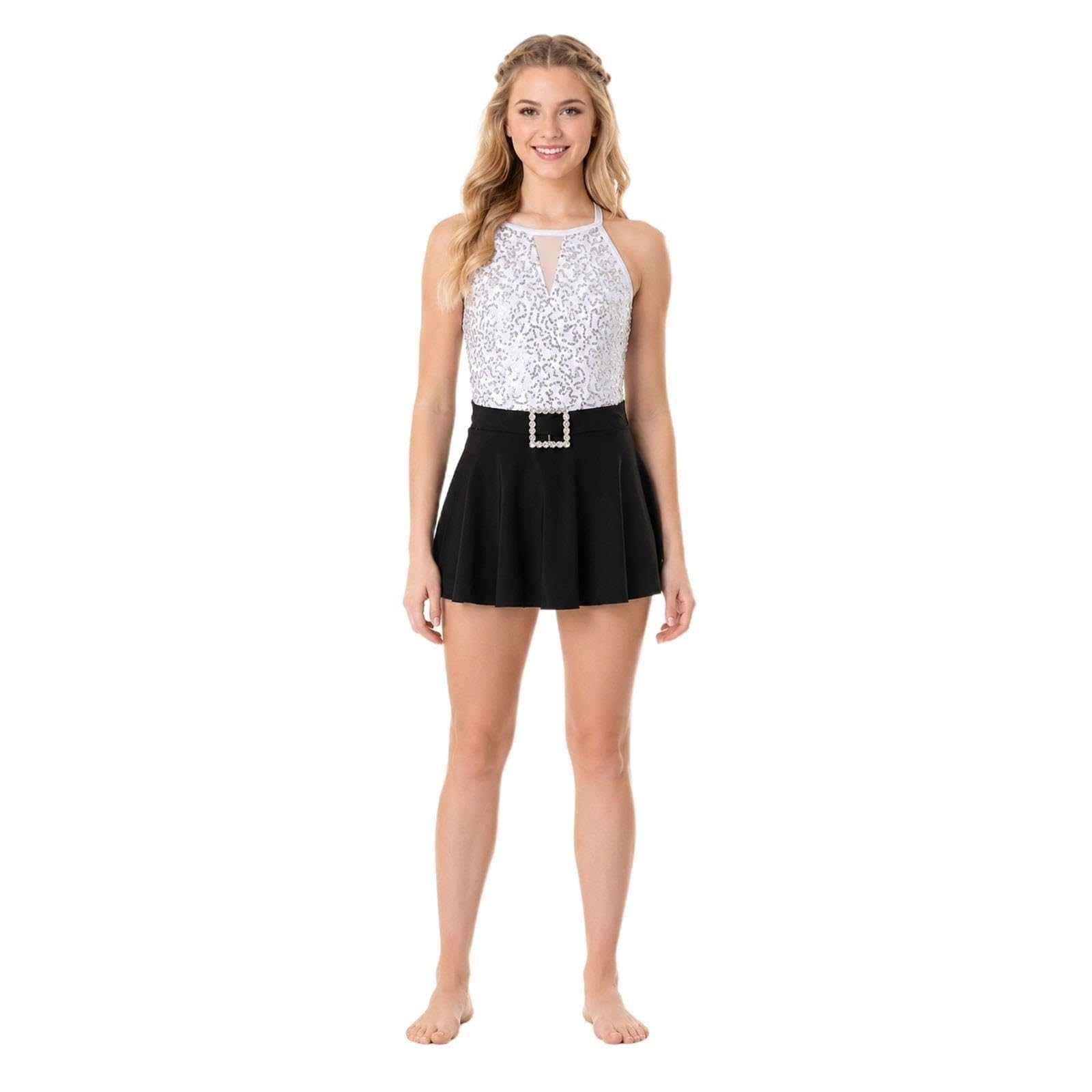 Costume da danza lirica donna e teen, body con gonna e paillettes