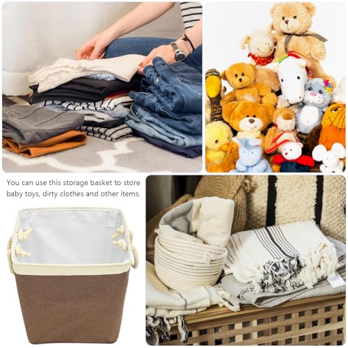 Cesto de ropa sucia plegable para el baño o dormitorio café 8