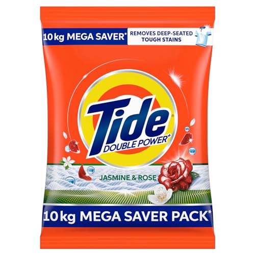 40% OFF on Tide Plus Detergent Washing Powder - 10kg Mega Saver Pack | Jasmine & Rose Fragrance | Removes deep-seated Oil, Gravy, Tea Stains | World's No. 1 Detergent Brand